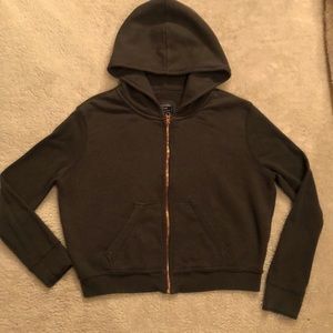 Abercrombie - Olive Green, Short, Zip Front Hoodie